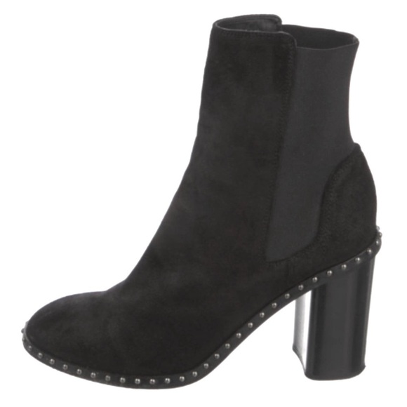 RAG & BONE Romo Waxy Black Leather Studded Chelsea Boots - Picture 1 of 9